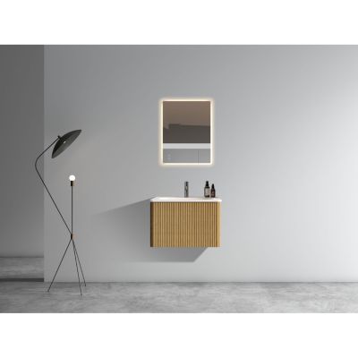  Etna 24" Striped Oak Vanity w/ White Sink