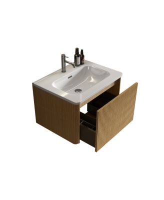  Etna 24" Striped Oak Vanity w/ White Sink