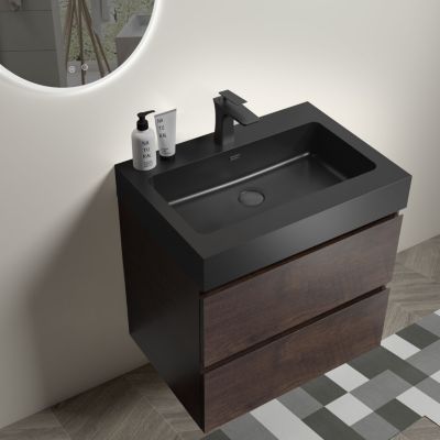 24" Rosewood Vanity w/ Sink & Storage