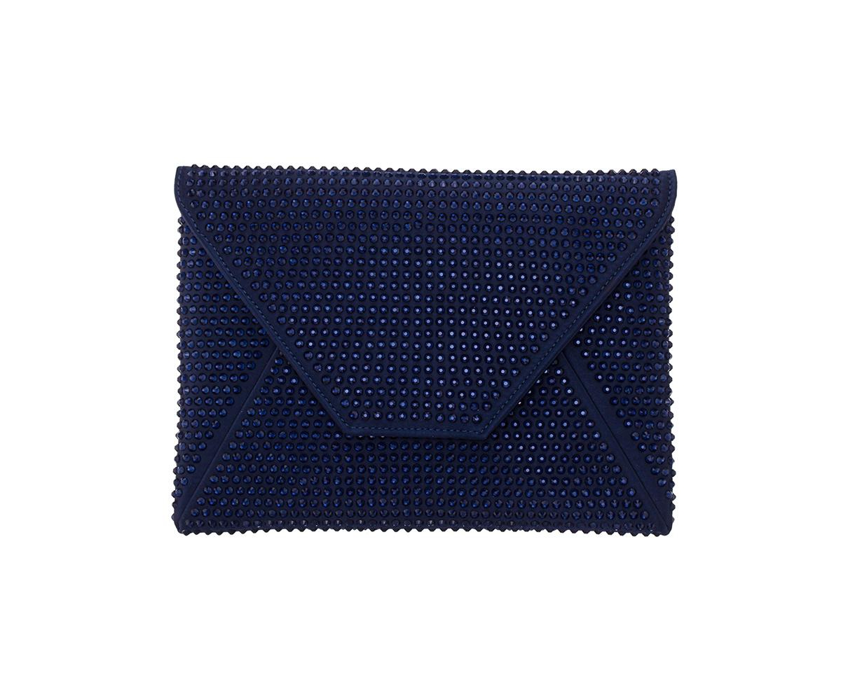 Crystal Encrusted Square Envelope Clutch - Gold