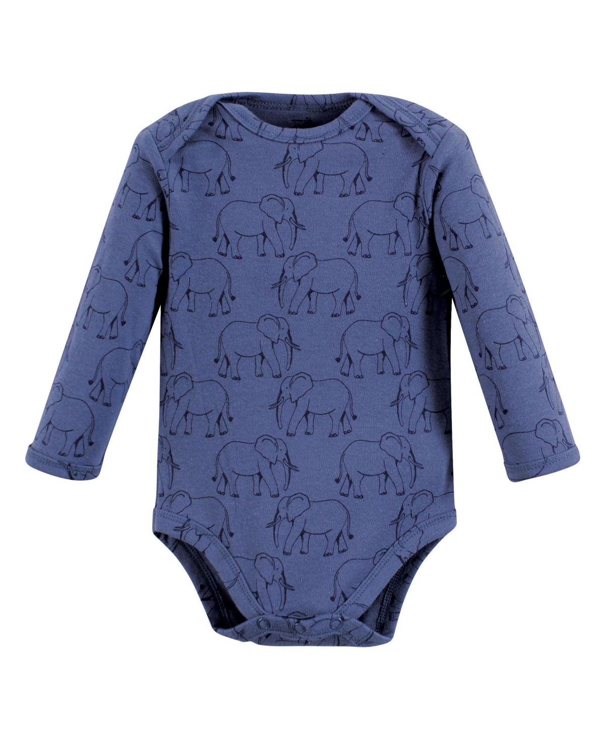 Touched by Nature Baby Boys Organic Cotton Long-Sleeve Bodysuits, - Blue peanut