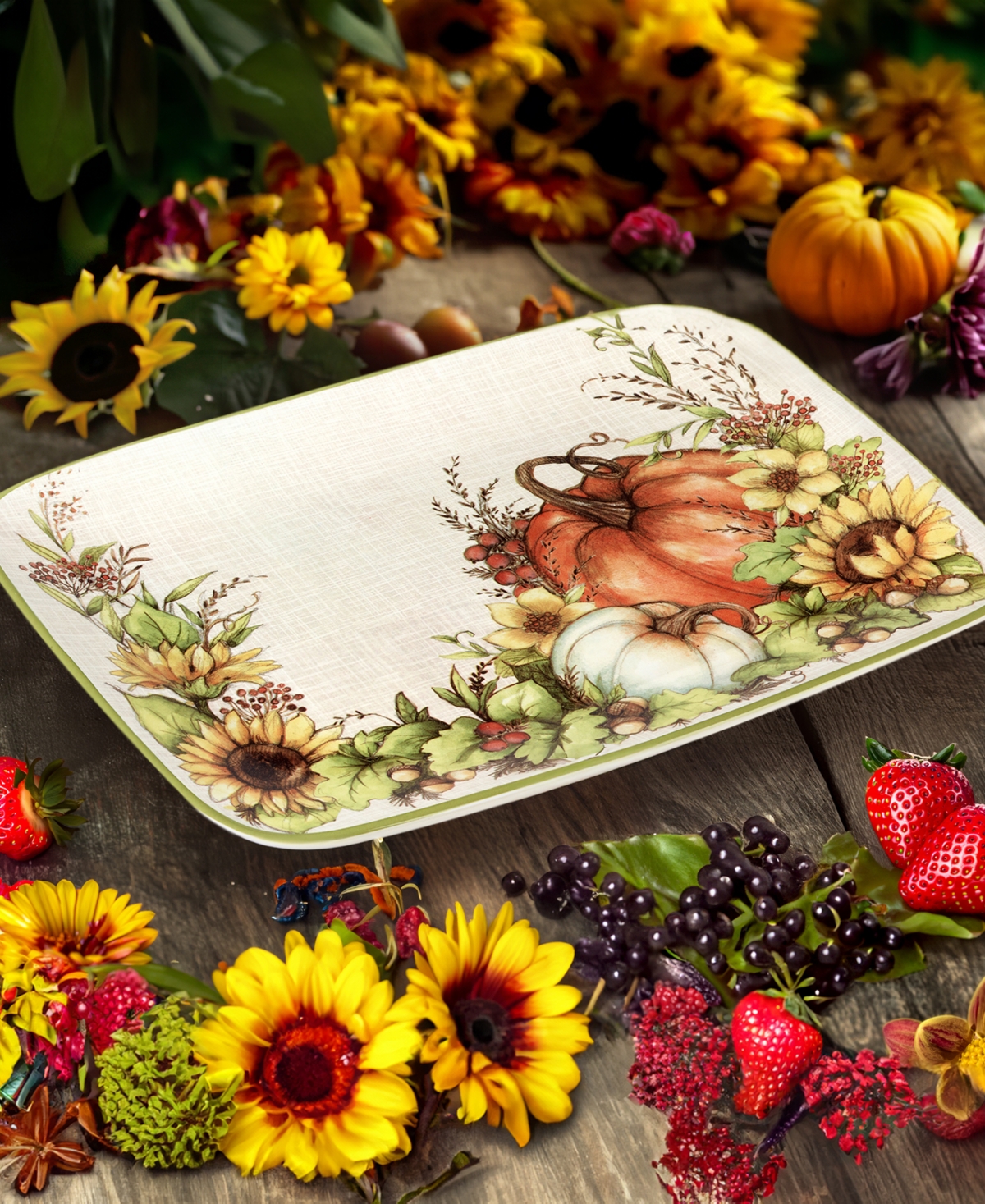 Certified International Autumn Breeze Rectangular Platter In Micscellan