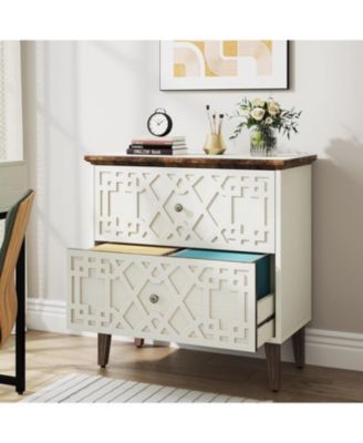 2 Drawer Lateral File Cabinet, Office Filing Cabinet for A4 / Letter Size/Legal Size Files, Wood Storage Cabinet Printer Stand