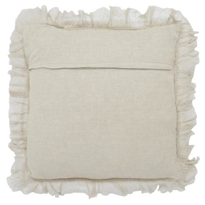 Pure Linen Sheer Fringe Throw Pillow Covers, 22"x 22", Set of 2
