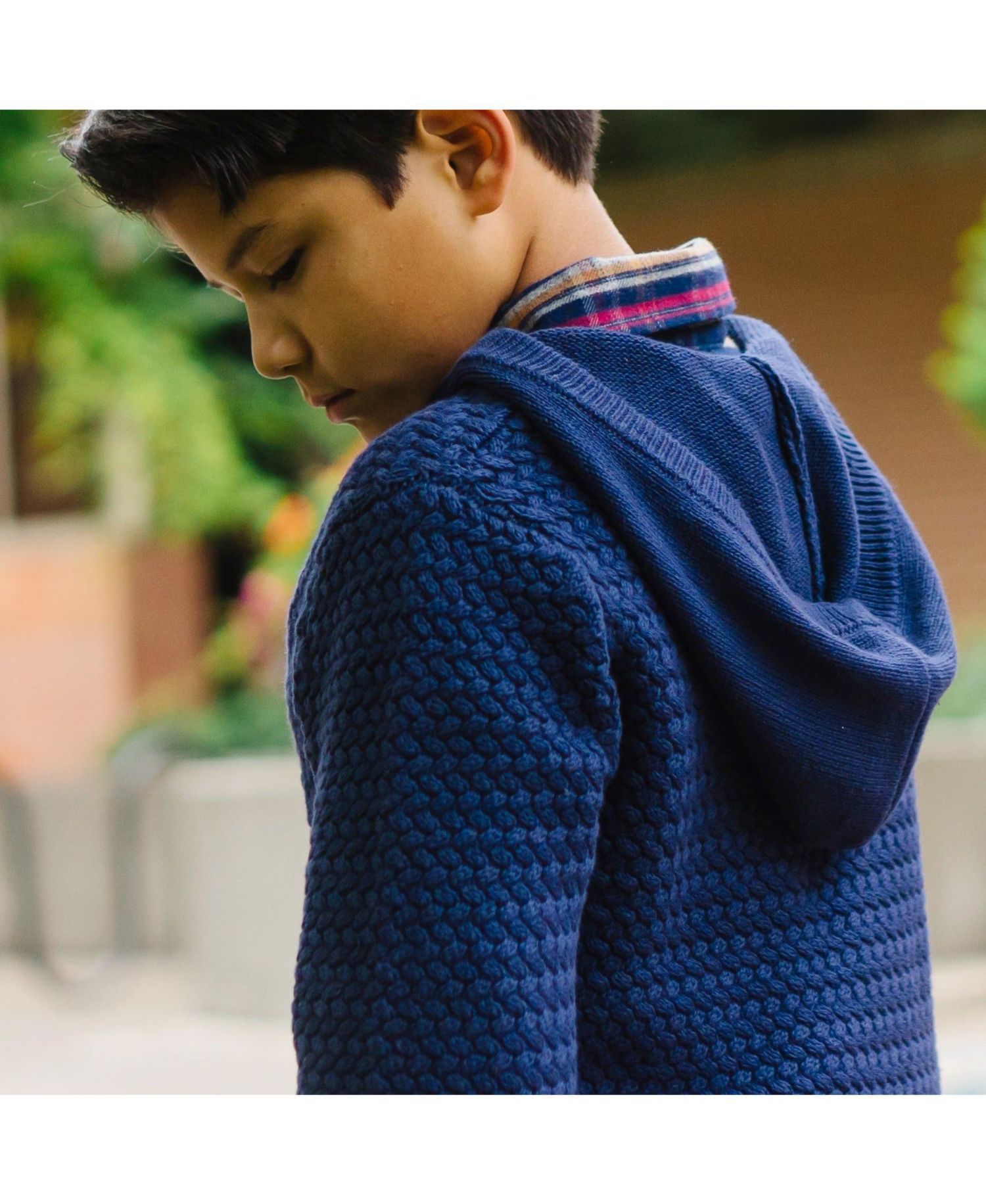 Baby Boys Hope and Henry Long Sleeve Hooded Half Zip Sweater
