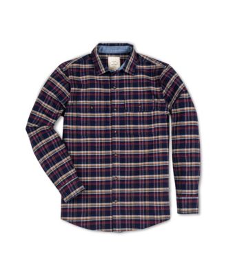 Mens' Organic Long Sleeve Flannel Double Pocket Button Down Shirt