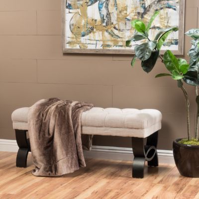 Button-Tufted Diamond Stitch Ottoman Bench – Contemporary Upholstered Seating
