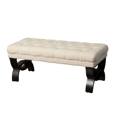 Button-Tufted Diamond Stitch Ottoman Bench – Contemporary Upholstered Seating