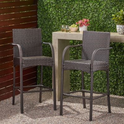 Streamdale Cascada Outdoor Wicker Barstools (Set Of 2)