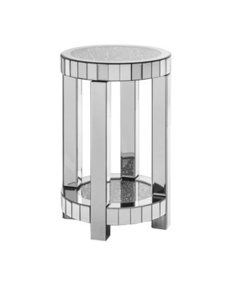 Crystal Inlay Mirror Coffee Table with Storage