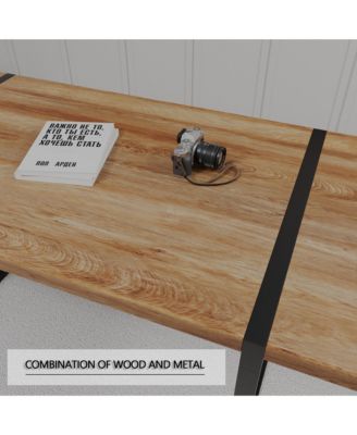 Rustic Industrial Dining Table, MDF Wood Top