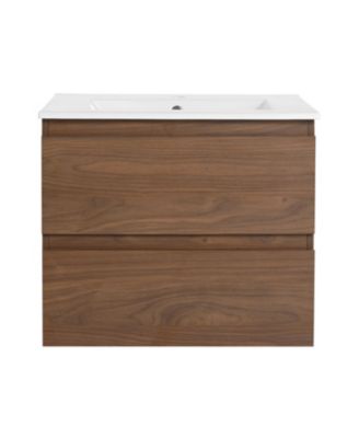 Streamdale 24" Wood Grain Vanity with Ceramic Sink & Soft-Close Drawers