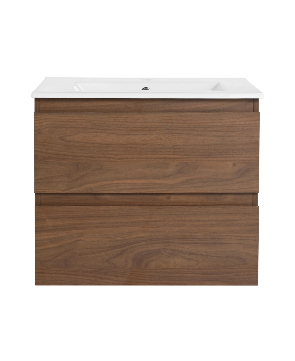 Simplie Fun 24" Wood Grain Vanity with Ceramic Sink & Soft-Close Drawers