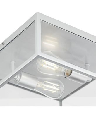 Titan 12" Wide Matte Silver Square Indoor-Outdoor Ceiling Light