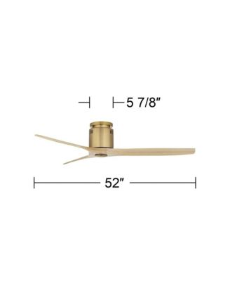 52" Windspun Modern Indoor Ceiling Fan 3 Blade Remote Control Soft Brass Finish Bedroom Living Room Hugger DC Motor