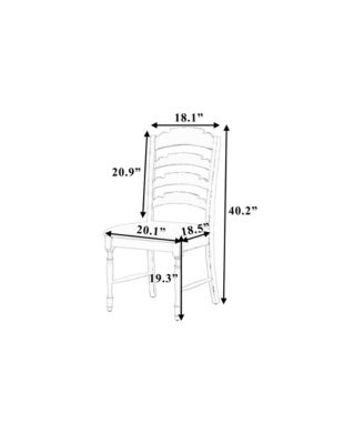 4pc Wood Vintage Serrated Back Dining Chairs