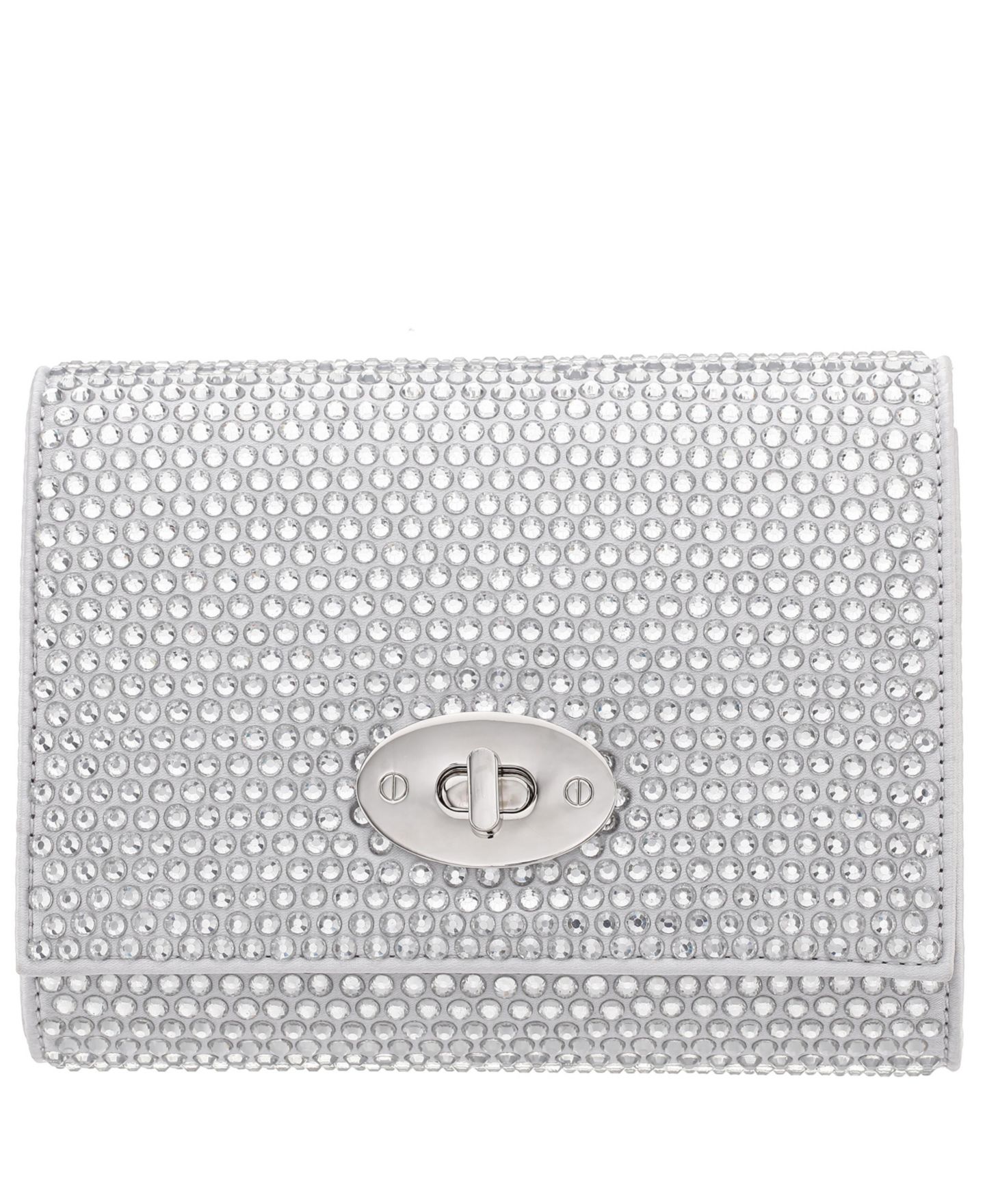 Женская сумка Nina Large Crystal Encrusted Flap Crossbody, цвет: Серебряный — фото 1