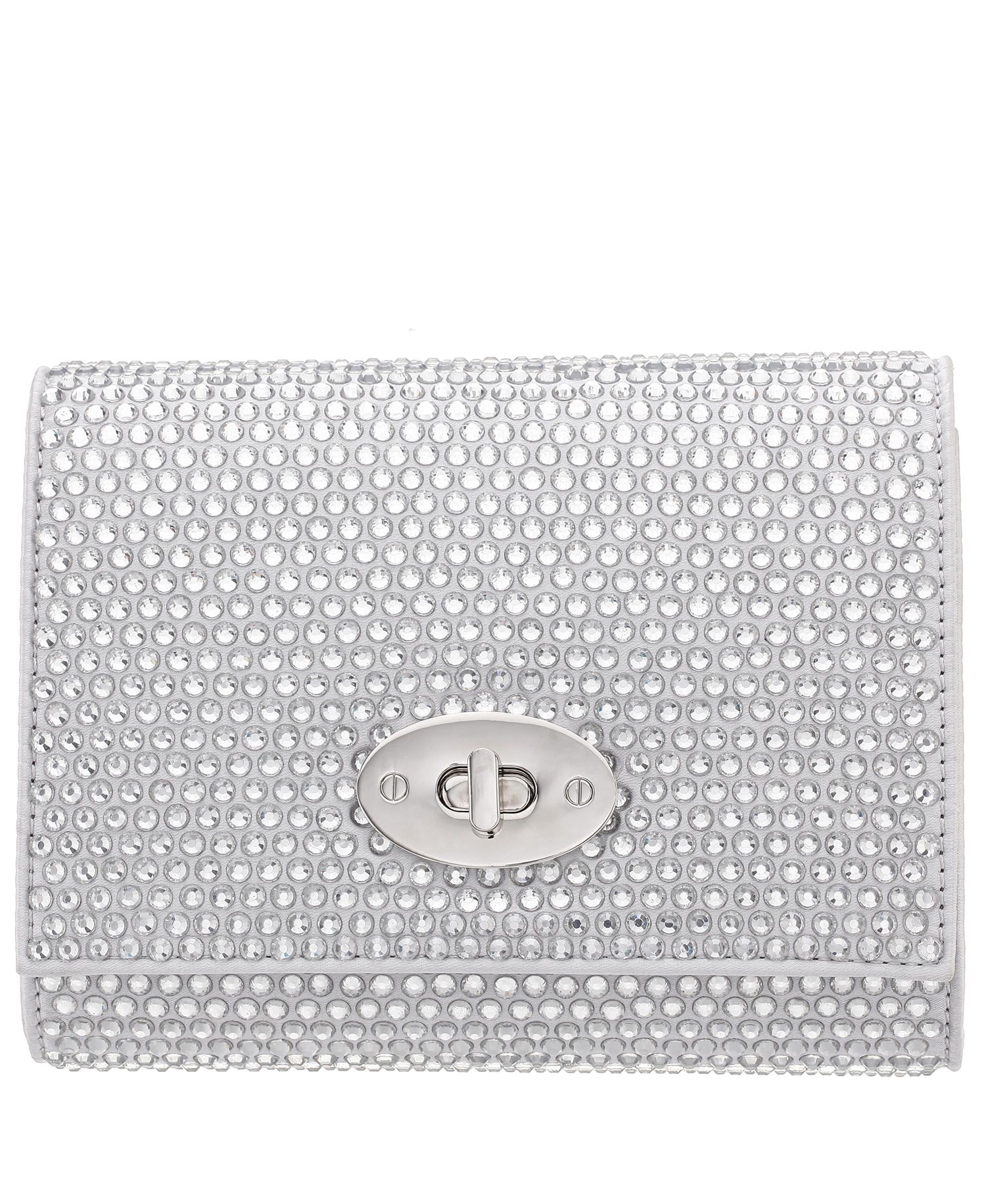 Large Crystal Encrusted Flap Crossbody Bag