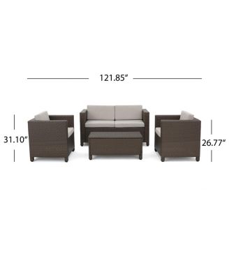 Streamdale 4-Piece Outdoor Sofa Set With Cushions And Coffee Table