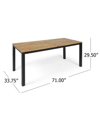 Streamdale Lisa 70" Acacia Wood Slatted Outdoor Dining Table