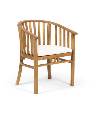 Acacia Wood Dining Chair With Water-Resistant Cushions