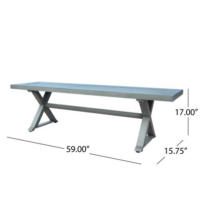 Modern Aluminum Outdoor Dining Bench