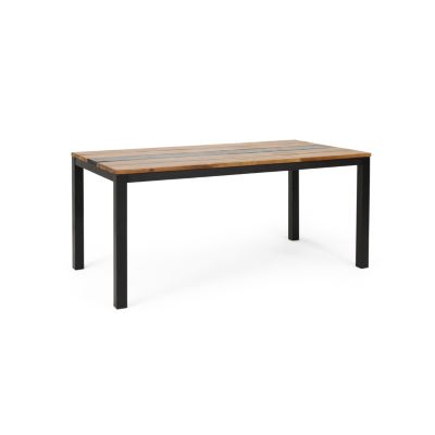 Modern Industrial Acacia Wood Dining Table