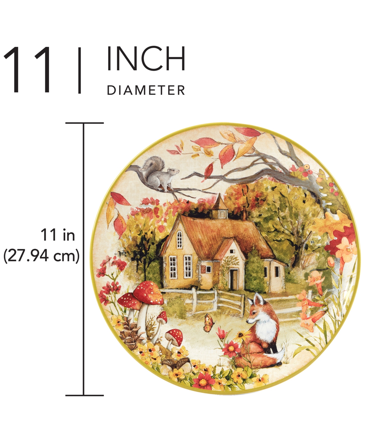 Certified International Woodland Critters Set Of 4 Dinner Plates In Micscellan