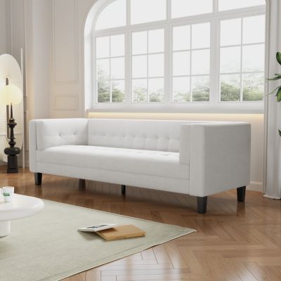 Luxurious Velvet 3-Seater Sofa with Durable Eucalyptus Frame