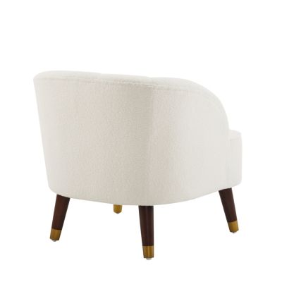 Streamdale Stylish Velvet Barrel Accent Chair with Sturdy Legs