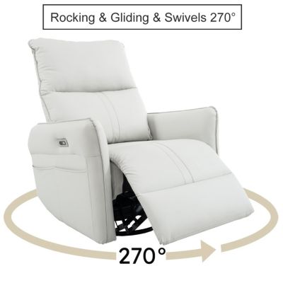 270 Power Swivel Glider Recliner with USB Ports