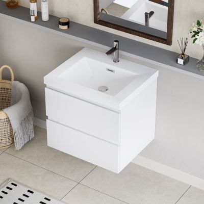 30" Wall-Mounted Vanity with Resin Sink & Soft-Close Drawers
