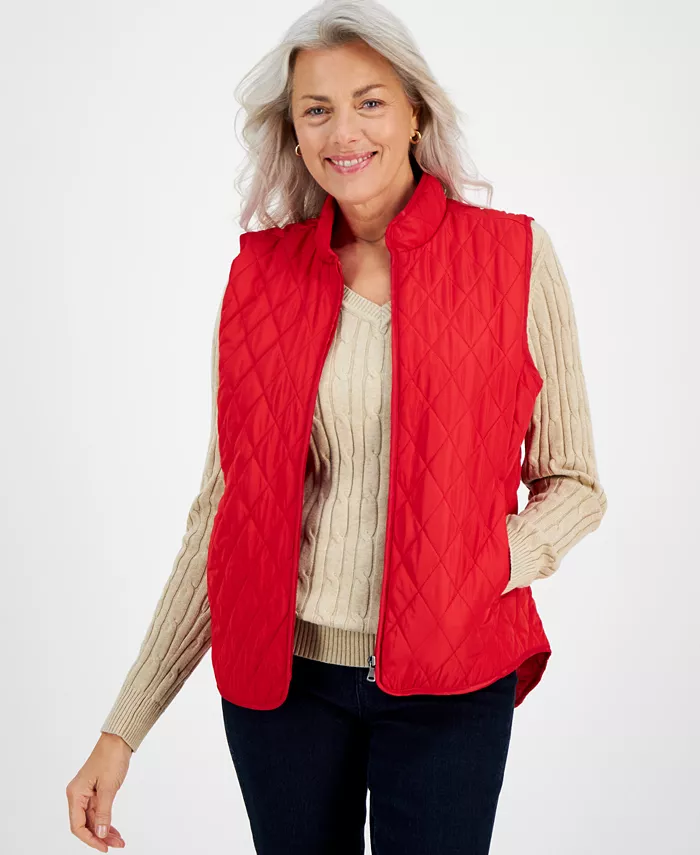Women's Quilted Mock-Neck Vest - thumbnail 5