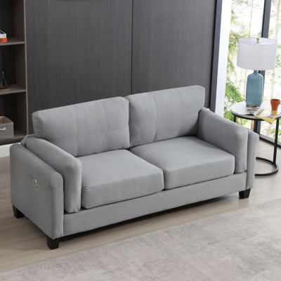 79" Modern Sofa with Built-in USB & Type-C Ports