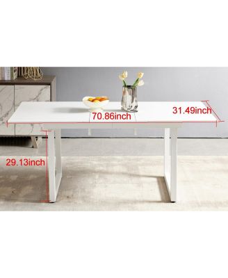 Extendable Square Dining Table with Metal Legs