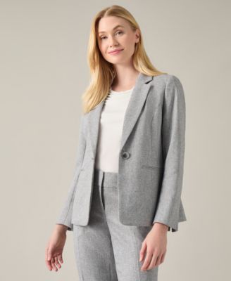 Kasper - Women's Herringbone One-Button Long-Sleeve Blazer