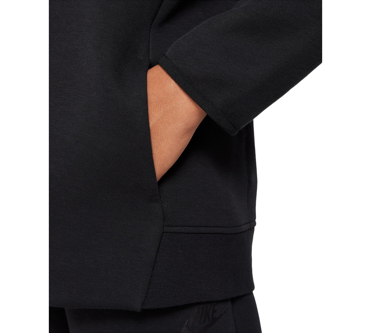 Nike Big Boys Sportswear Tech Fleece Pullover Hoodie -black/black