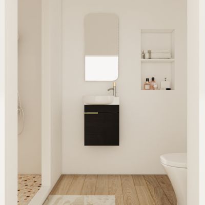 Streamdale Compact Wall-Mounted Vanity with Soft-Close Doors