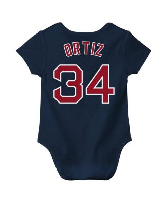 Newborn Baby Boys and Girls David Ortiz Navy Boston Red Sox Fuse Name Number Bodysuit