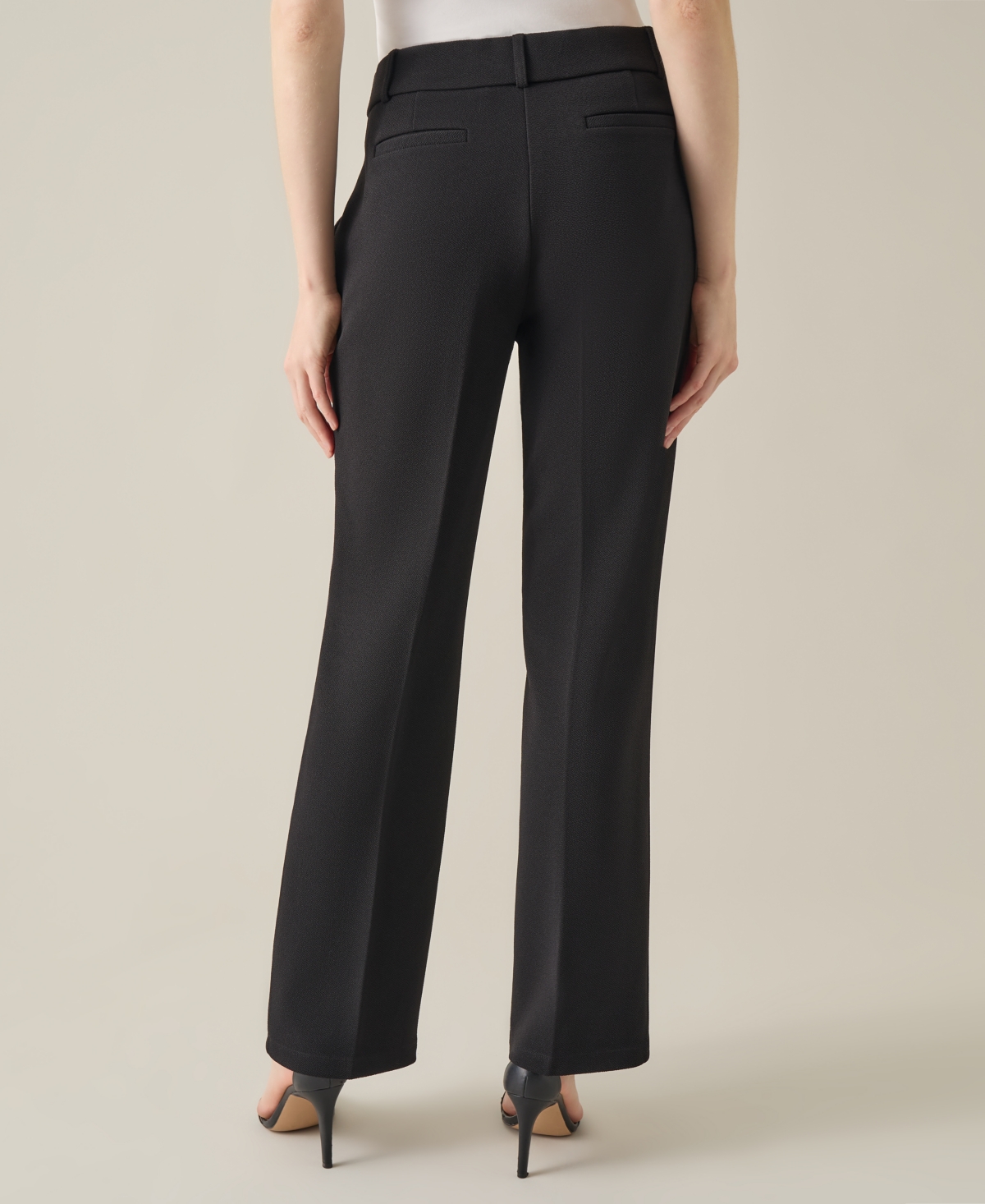 Kasper Women's Pull-On Mid-Rise Faux-Fly Straight-Leg Pants