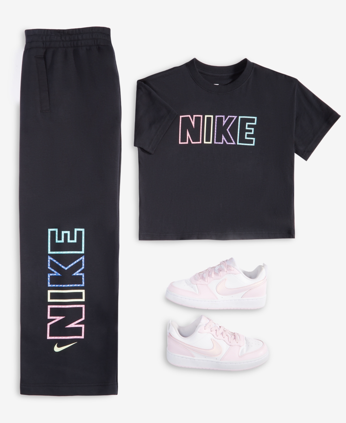 Nike Big Girls Sportswear Club Fleece Wide-Leg Sweatpants