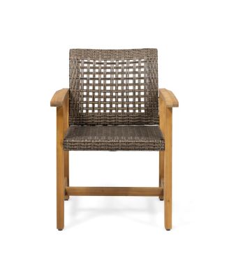 Streamdale Acacia Wood And Wicker Dining Chairs (Set Of 2)