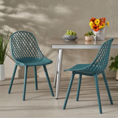 Streamdale Lily Modern Outdoor Dining Chair With Diamond Mesh