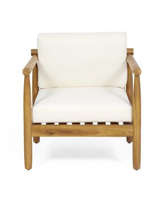 Acacia Wood Club Chair With Water-Resistant Cushions