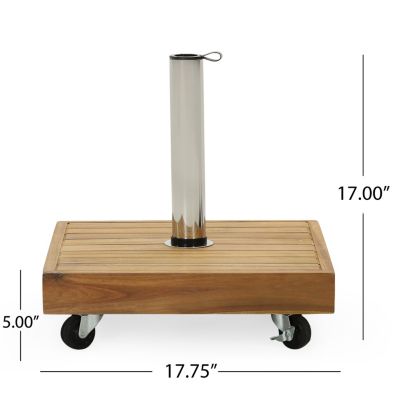 Streamdale Acacia Wood Umbrella Base With Concrete Core