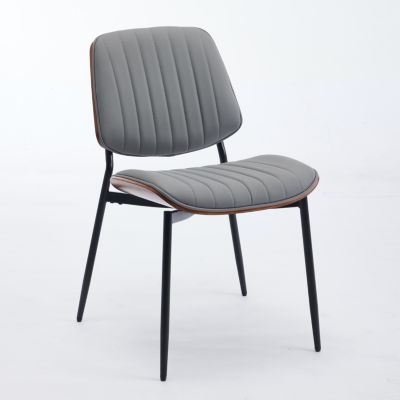 Walnut Bentwood Dining Chair with Curved Backrest (Set Of 2)