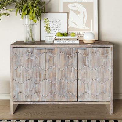 Streamdale 3 Door Wooden Accent Cabinet Sideboard Buffet