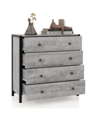 4-Drawer Dresser Modern Wooden Chest of Drawers for Bedroom Living Room