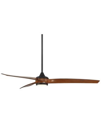 60" Modern 3 Blade Indoor Ceiling Fan with Dimmable LED Light Remote Control Matte Black Koa for Living Kitchen House Bedroom Family Dining