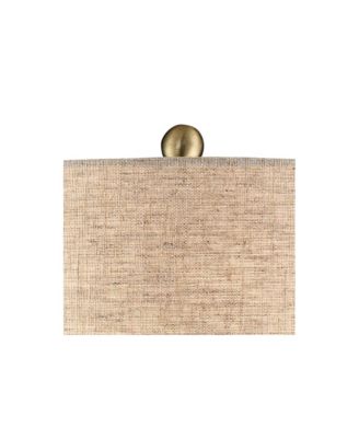 Emma Modern Mid Century Accent Table Lamp 21" High Wood Brown Ceramic with Table Top Dimmer Oatmeal Drum Shade for Bedroom Living Room